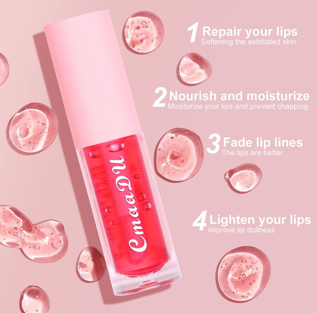 Hydrating Lip Glow Oil 6 Pack Moisturizing Lip Balm Fruit-Flavored Lip Gloss Set Lip Care Kit